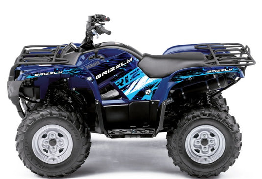 YAMAHA 550-700 GRIZZLY ATV WILD GRAPHIC KIT BLUE