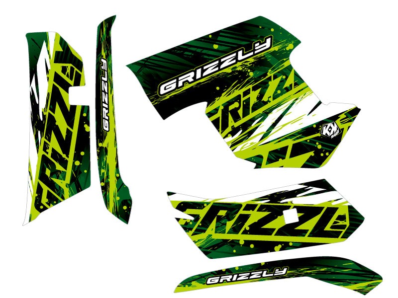 Chargez l&#39;image dans la visionneuse de la galerie, YAMAHA 550-700 GRIZZLY ATV WILD GRAPHIC KIT GREEN
