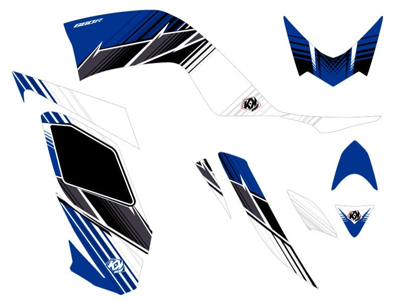 Laden Sie das Bild in Galerie -Viewer, YAMAHA 660 RAPTOR ATV CORPORATE GRAPHIC KIT BLAU
