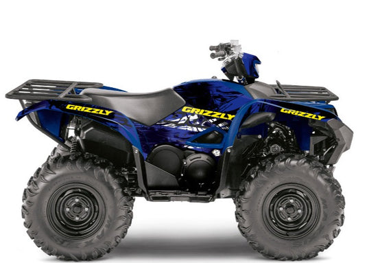 YAMAHA 700-708 GRIZZLY ATV WILD GRAPHIC KIT BLUE