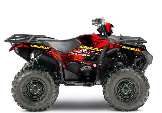 YAMAHA 700-708 GRIZZLY ATV WILD GRAPHIC KIT RED