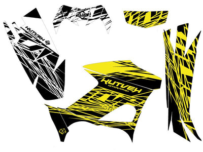 YAMAHA 700-708 KODIAK ATV ERASER FLUO GRAPHIC KIT YELLOW