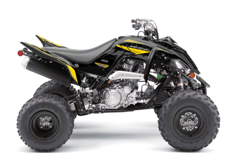 Load image into Gallery viewer, YAMAHA 700 RAPTOR ATV KAIMAN GRAPHIC KIT BLACK YELLOW
