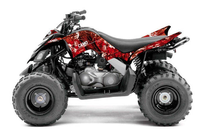 YAMAHA 90 RAPTOR ATV CAMO GRAPHIC KIT RED