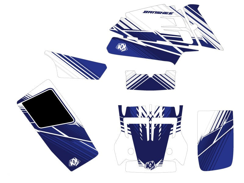 Load image into Gallery viewer, YAMAHA BANSHEE ATV STRIPE GRAPHIC KIT NIGHT BLUE
