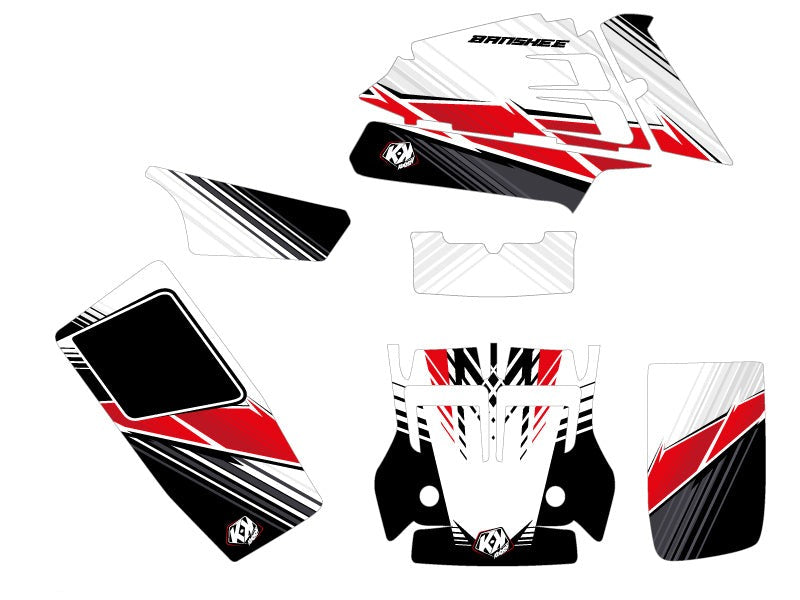 Load image into Gallery viewer, YAMAHA BANSHEE ATV STRIPE GRAPHIC KIT RED
