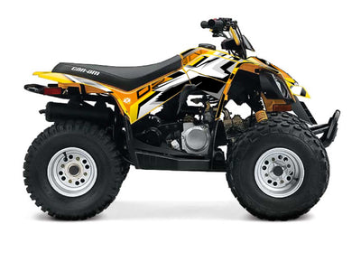 Yellow spear-style ATV graphics for Can-Am DS 90