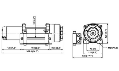 COMEUP CUB 4 12V STD, 4000LBS, STAHLSEIL