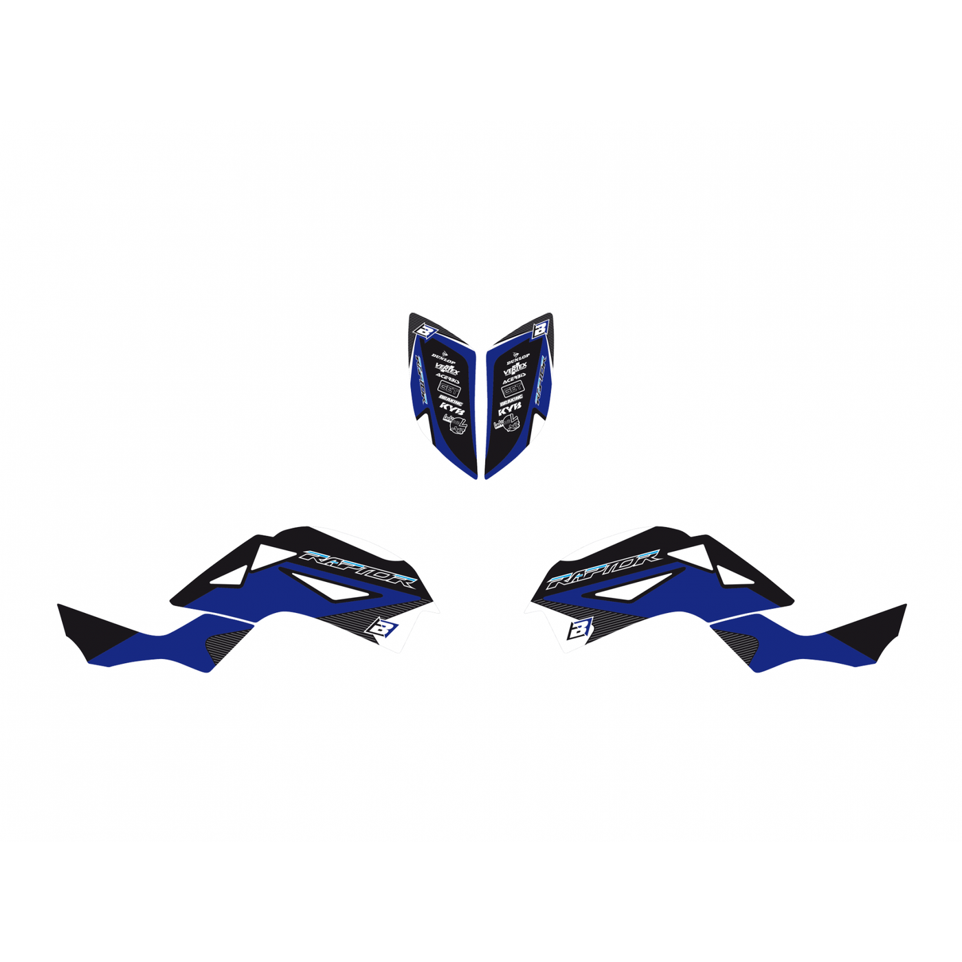 BLACKBIRD SET OF STICKERS YAMAHA RAPTOR 660 '01-'05 DREAM 2 E2Q02A