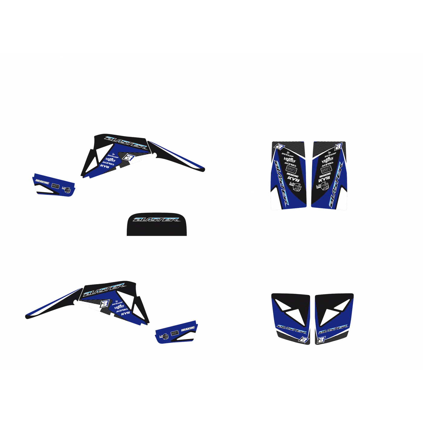 BLACKBIRD SET OF STICKERS YAMAHA YFS 200 BLASTER '88-'06 DREAM 2 E2Q03A
