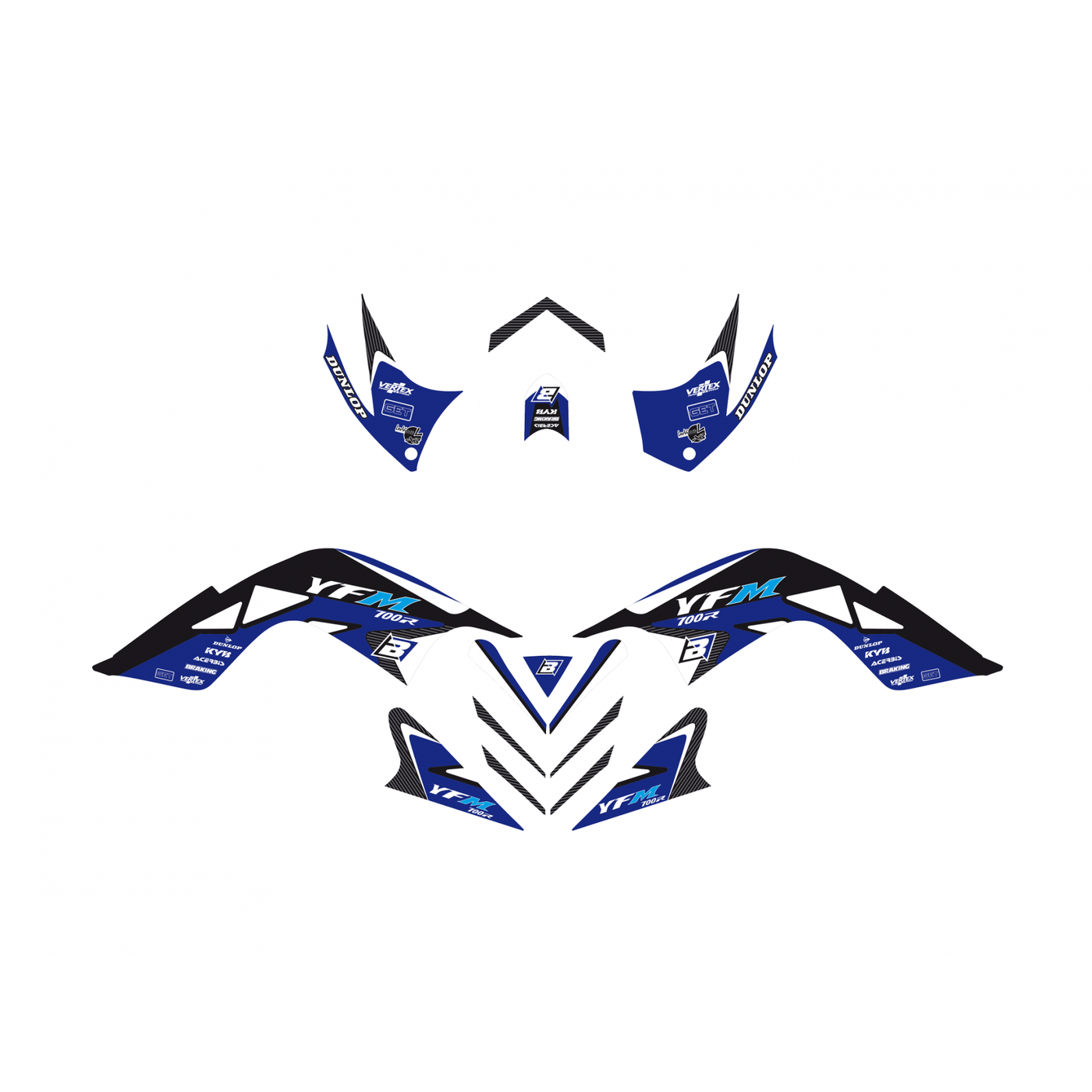BLACKBIRD-SET AUFKLEBER YAMAHA RAPTOR YFM 700 '06-'22 DREAM 2 E2Q12A 