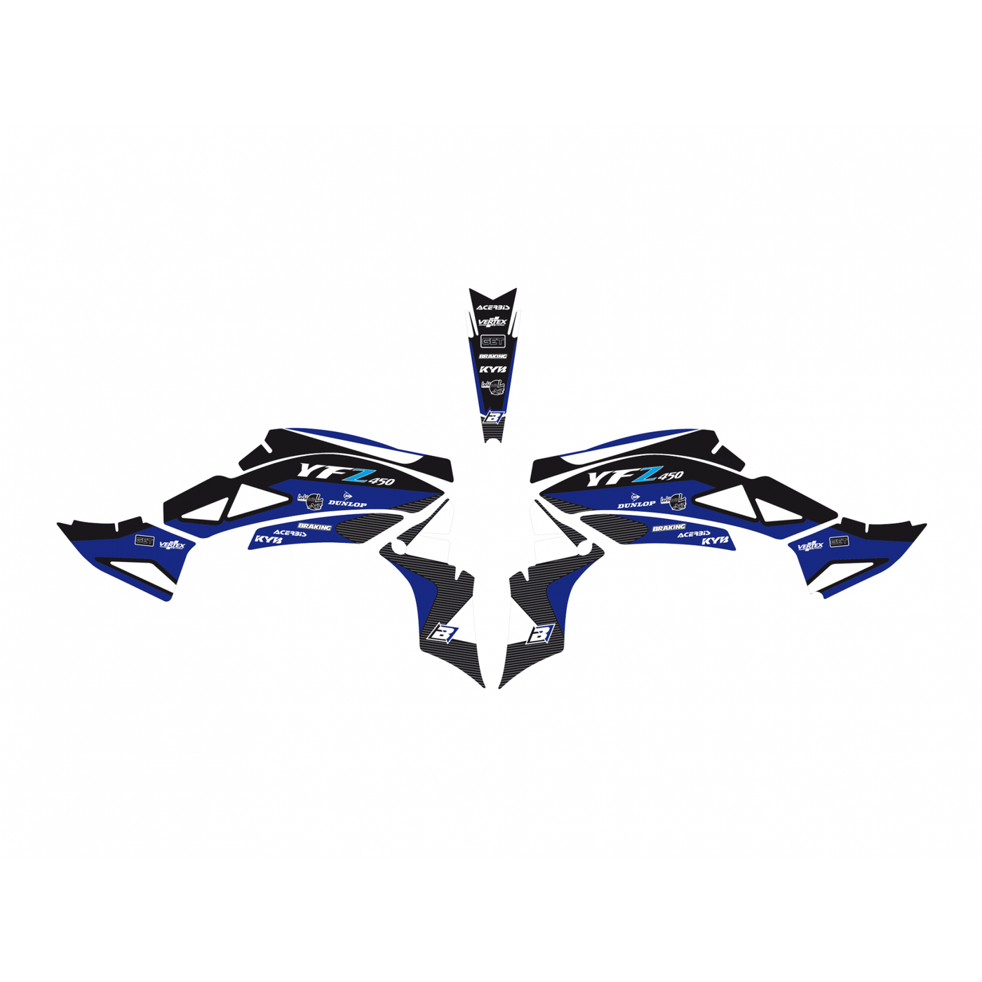 BLACKBIRD SET OF STICKERS YAMAHA YFZ 450 '09-'22 DREAM 2 E2Q13A