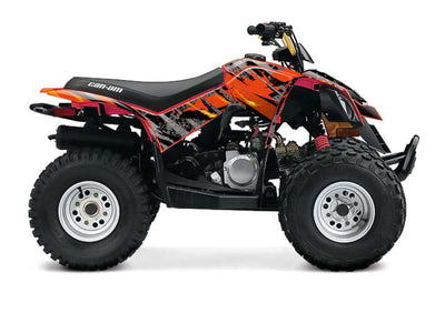 Red Ember-themed ATV graphics for CANAM DS 90
