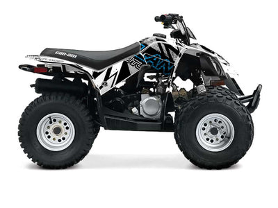 White kraft-themed graphics for Can-Am DS 90