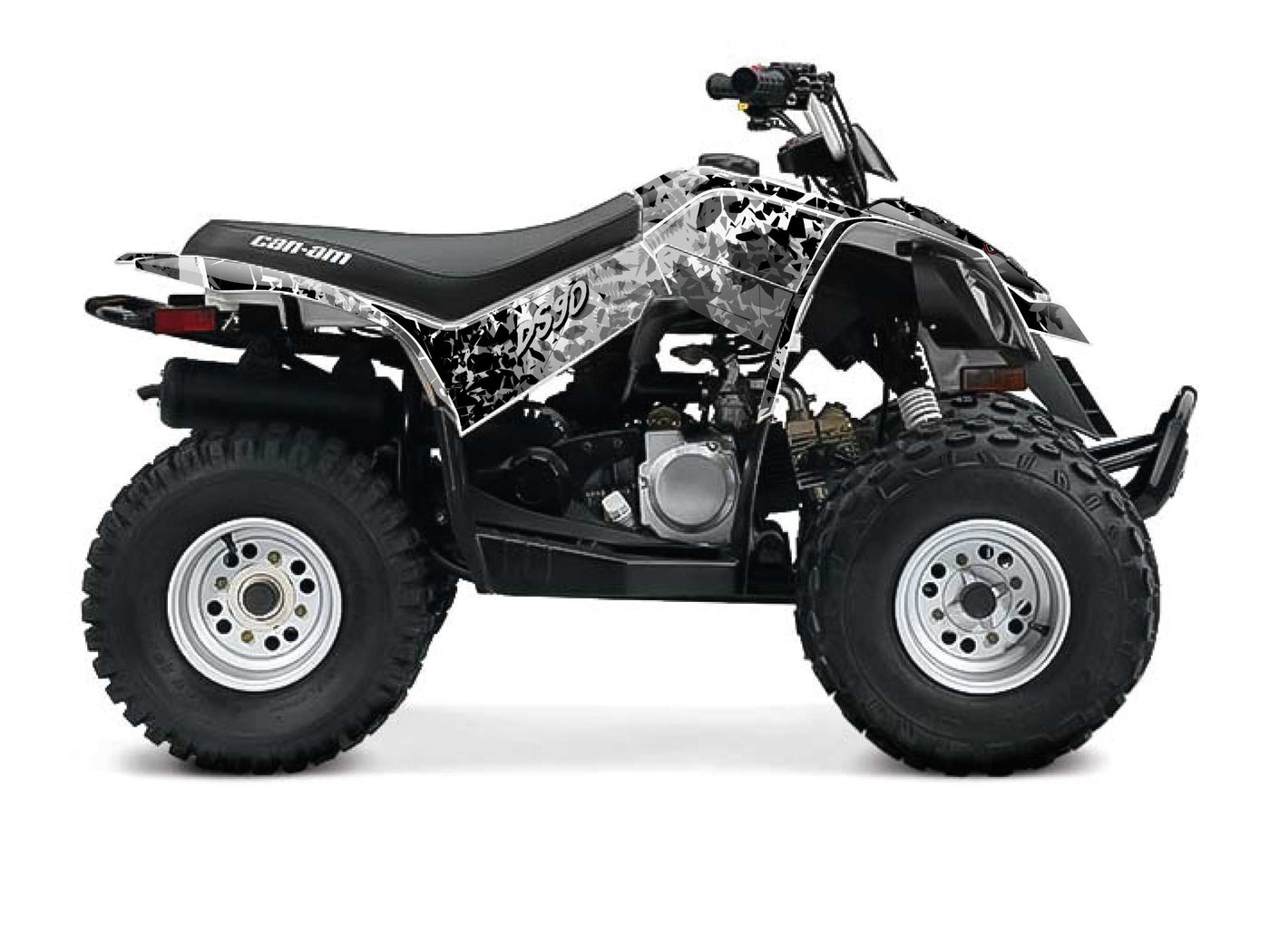 White leaf-style graphic set for Can-Am DS 90