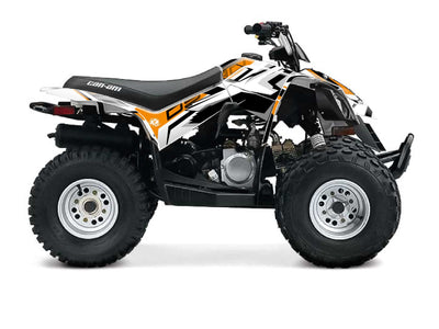 White spear design decal kit for Can-Am DS 90 ATV