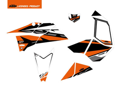 KTM 450-525 SX ATV RIFT GRAFIK-KIT ORANGE SCHWARZ
