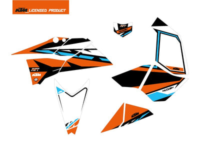 KTM 450-525 SX ATV RIFT GRAFIK-KIT ORANGE BLAU