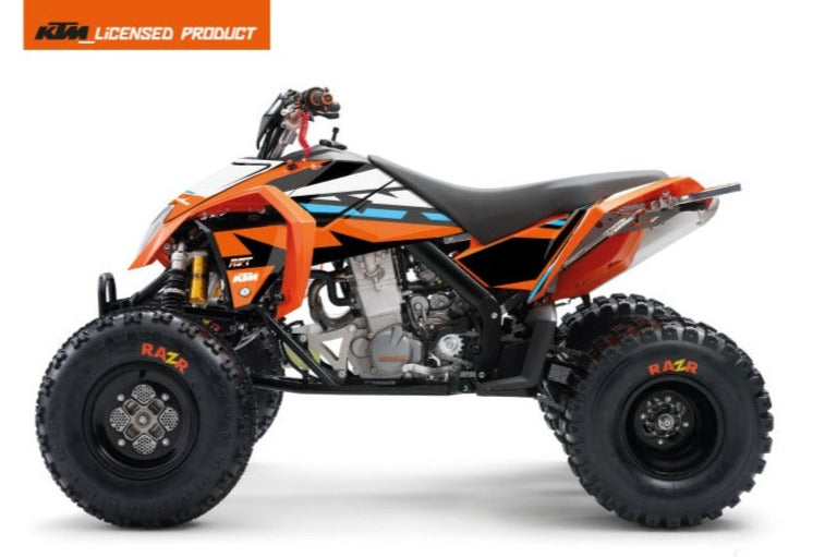 KTM 450-525 SX ATV RIFT GRAFIK-KIT ORANGE BLAU
