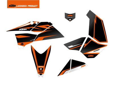 KTM 450-525 SX ATV TROPHY GRAPHIC KIT BLACK ORANGE