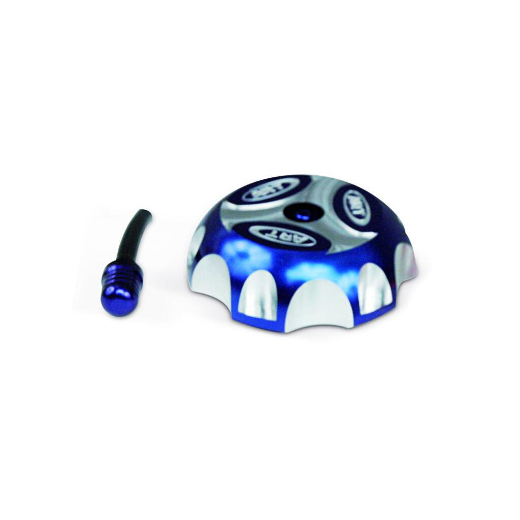 Gas cap for Raptor 350 660 / Suzuki LTZ LTR 400 450 / Kawasaki KFX 400 450 blue CNC milled