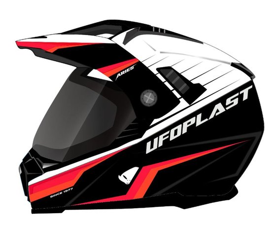 UFO Aries offroad / dual / tourer / crossover helmet with windshield, visor and sunblock
