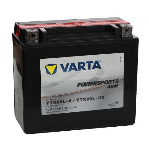 VARTA 12V/18AH (YTX20L-4/YTX20L-BS)-TOUS TGB 425/525/550/1000, LINHAI 500, 550